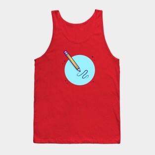 Pencil Cartoon Vector Icon Illustration Tank Top